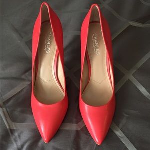 Hot pink stiletto shoes