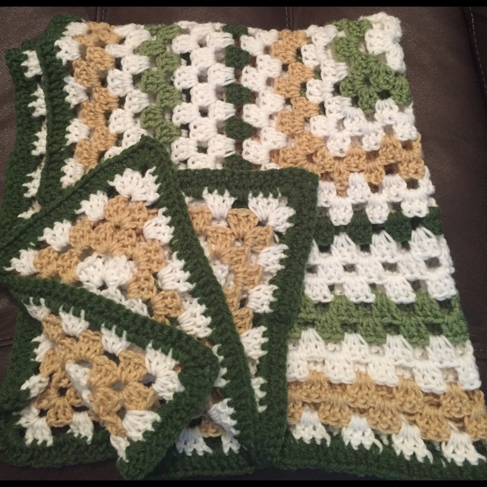 Baby boy homemade crochet blanket