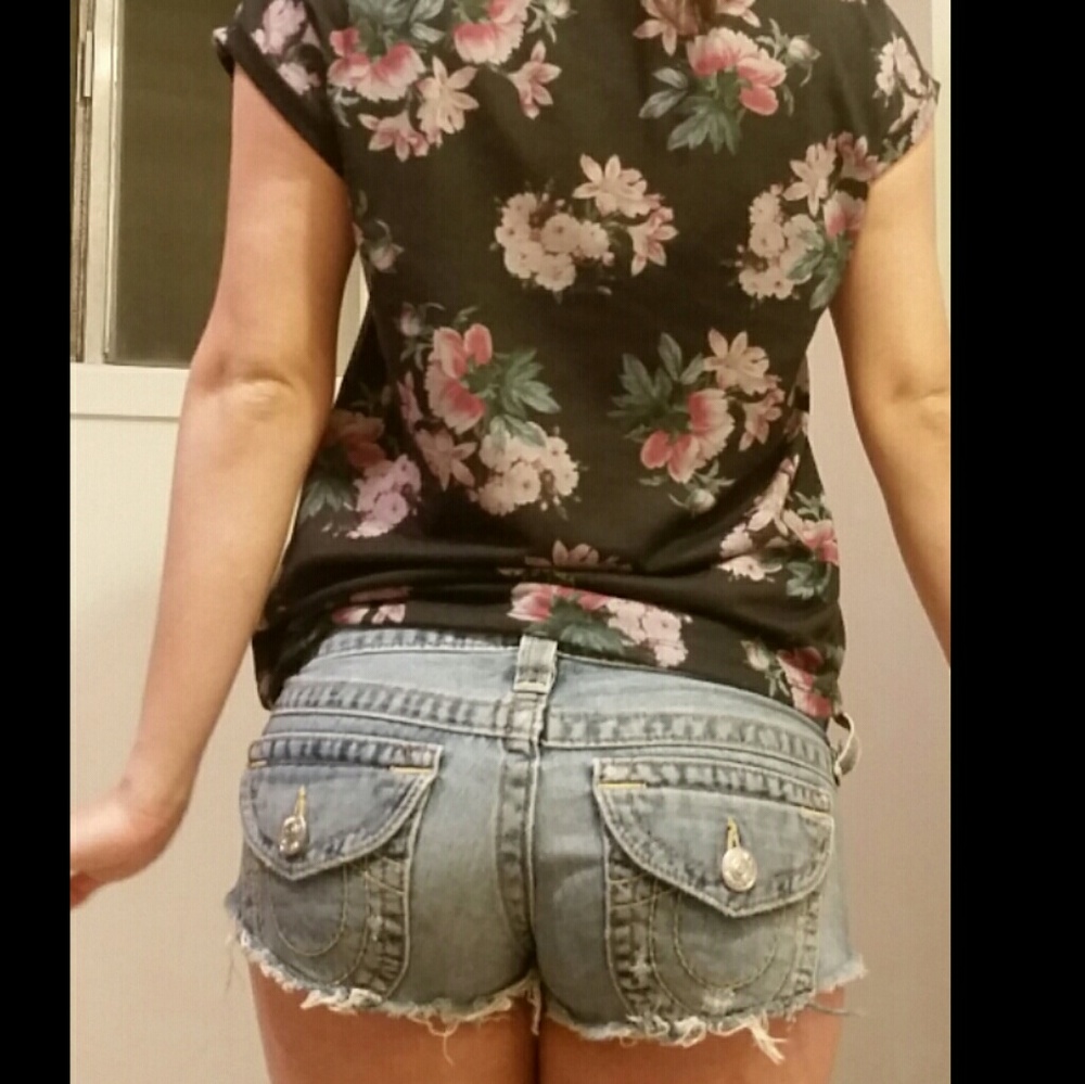 True Religion Light Blue Jean Shorts