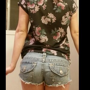 True Religion Light Blue Jean Shorts