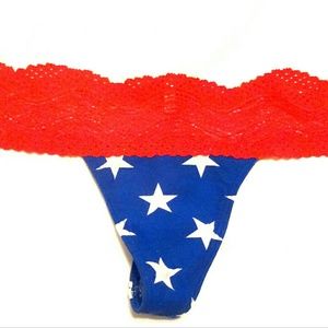 NWT Pink Victori's Secret Thong Stars Small