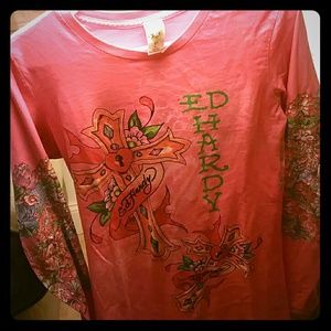 Pink Ed Hardy, Tattoo Sleeves, long sleeved shirt