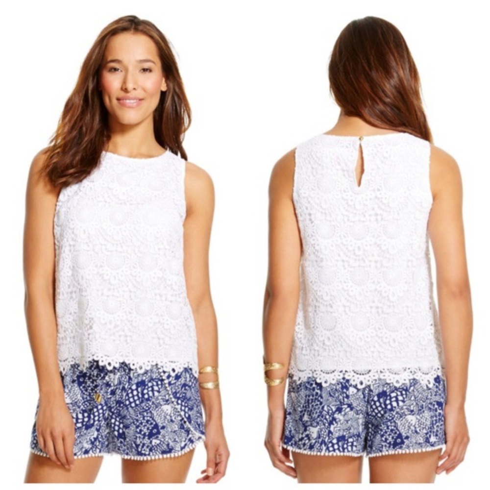 Target x Lilly Pulitzer White Crochet Tank Top