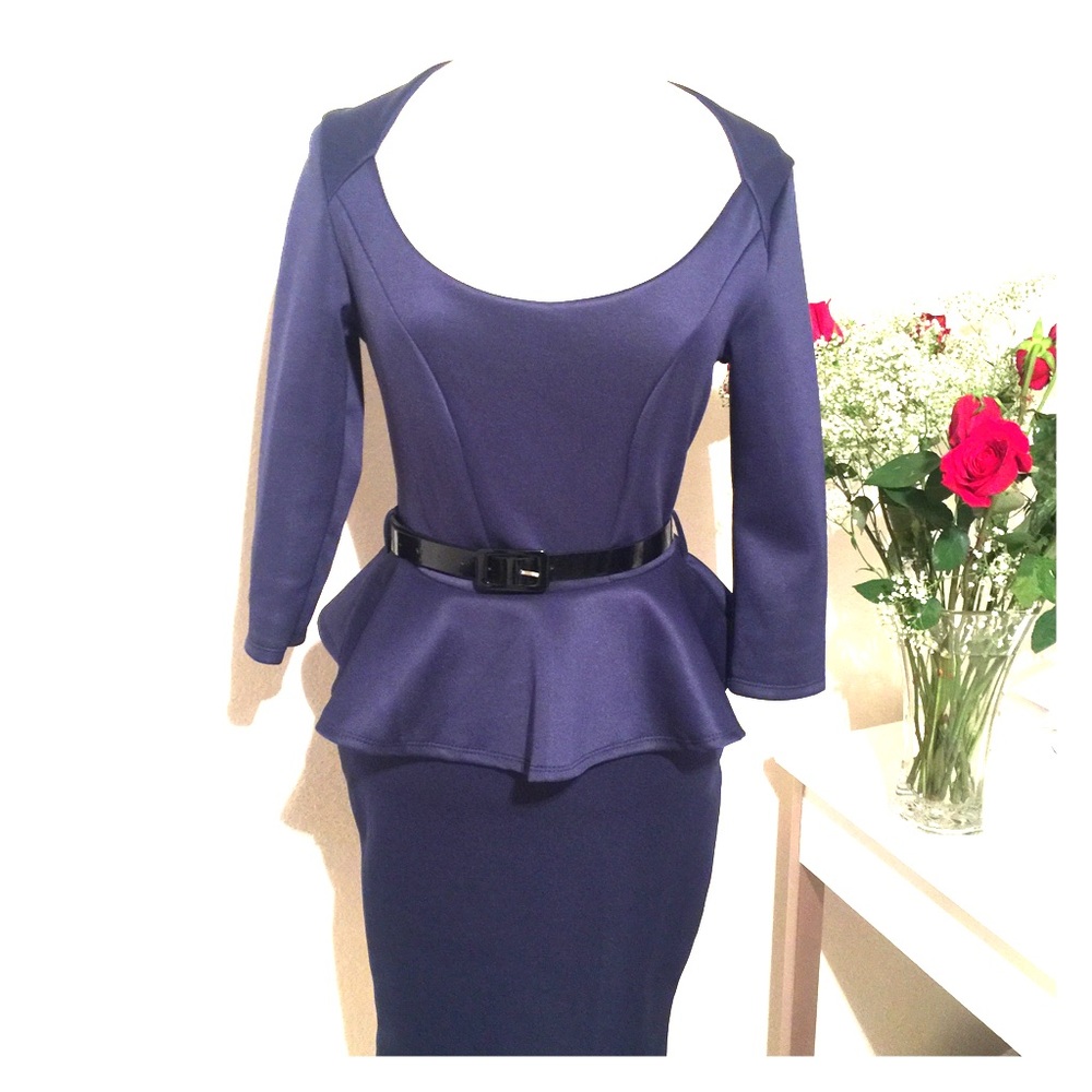 Women's Navy Blue Peplum Dress Size Medium