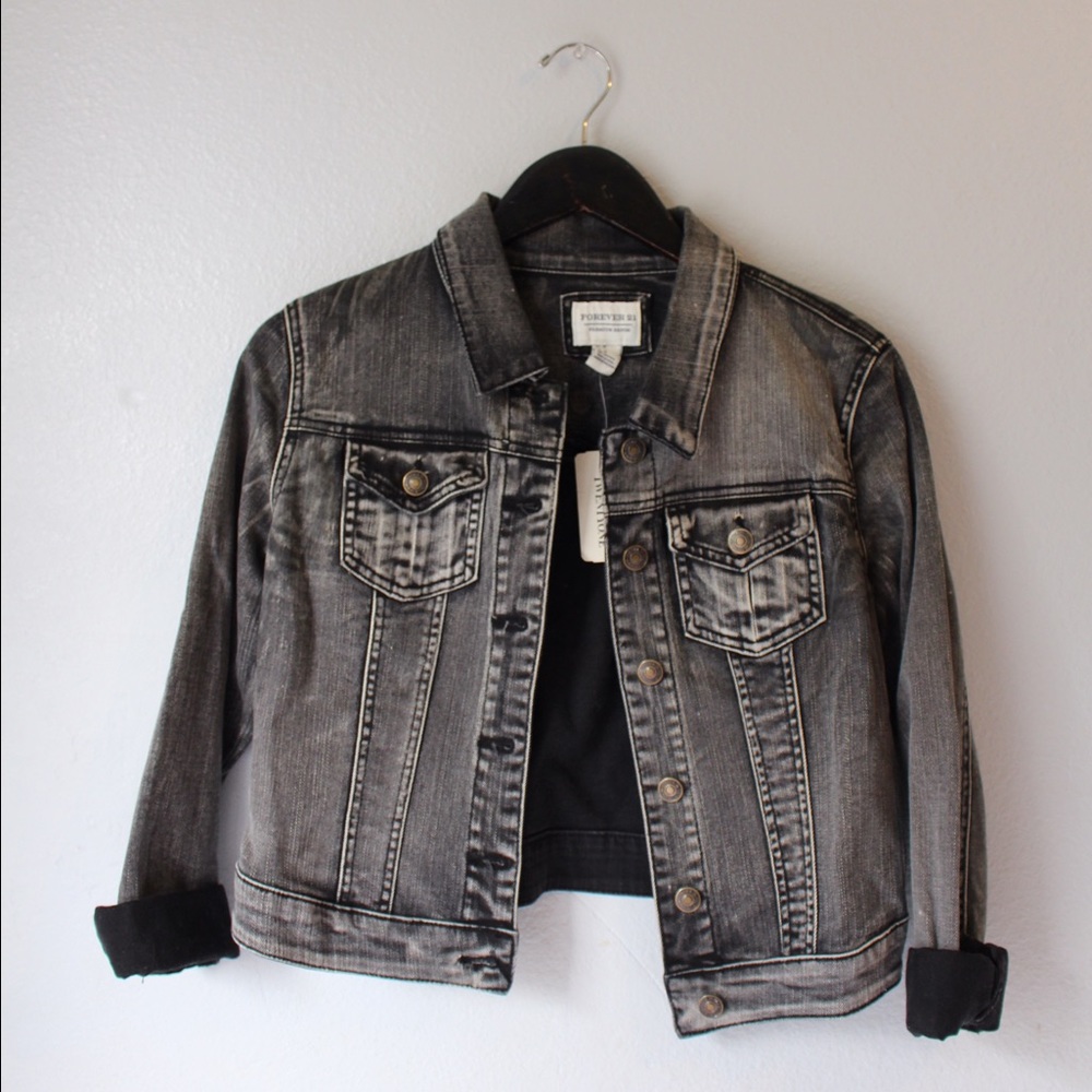 Acid wash denim jacket