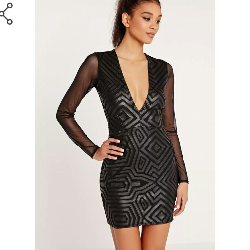 Misguided Leather Bodycon Dress