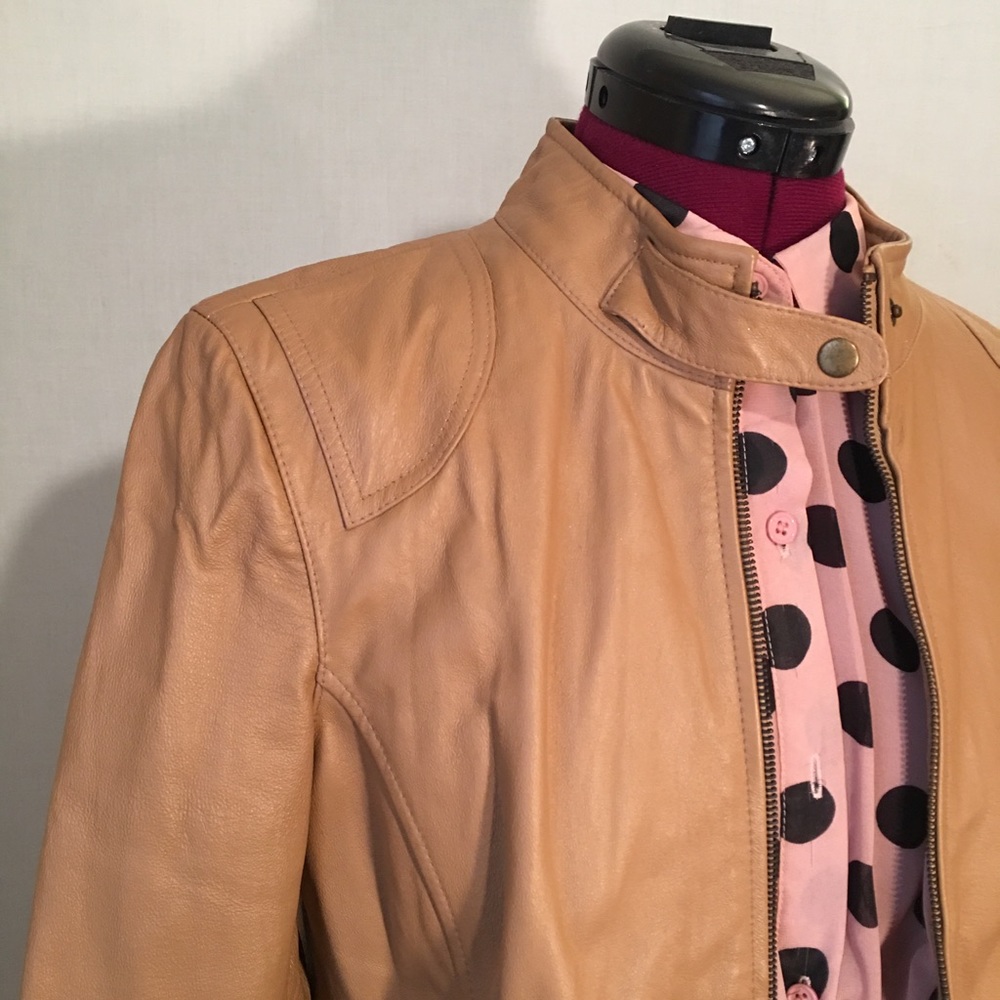 Tan Leather Jacket - Picture 2 of 3