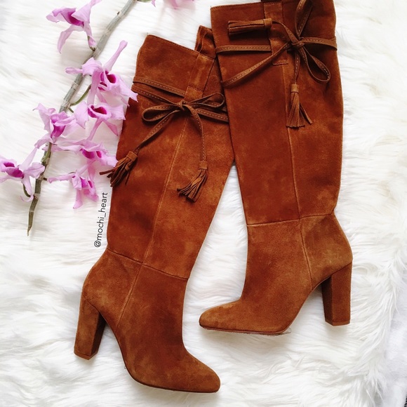 Zara Shoes - SALE • Zara cognac suede high heel boot