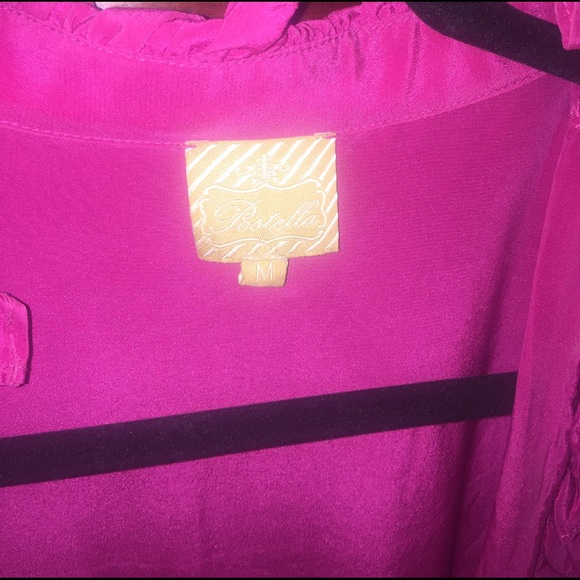 SALE🔥100% Silk Fuchsia Dress w/ Ruffled Neck Detail NWT - Picture 2 of 4