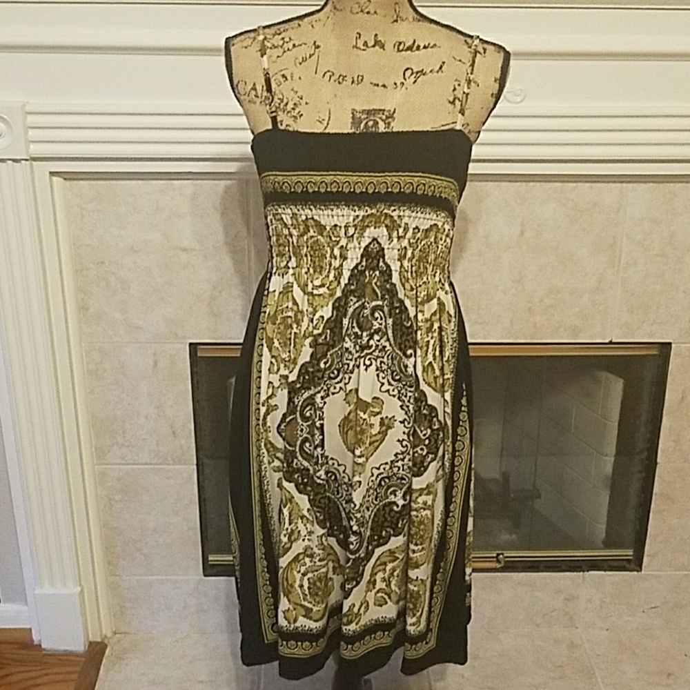 🎆3 for $18🎆Black & Tan Spaghetti Strap Dress