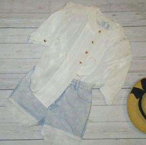 1960s Vintage White button down Blouse
