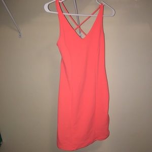 Peach orange large bandage dress