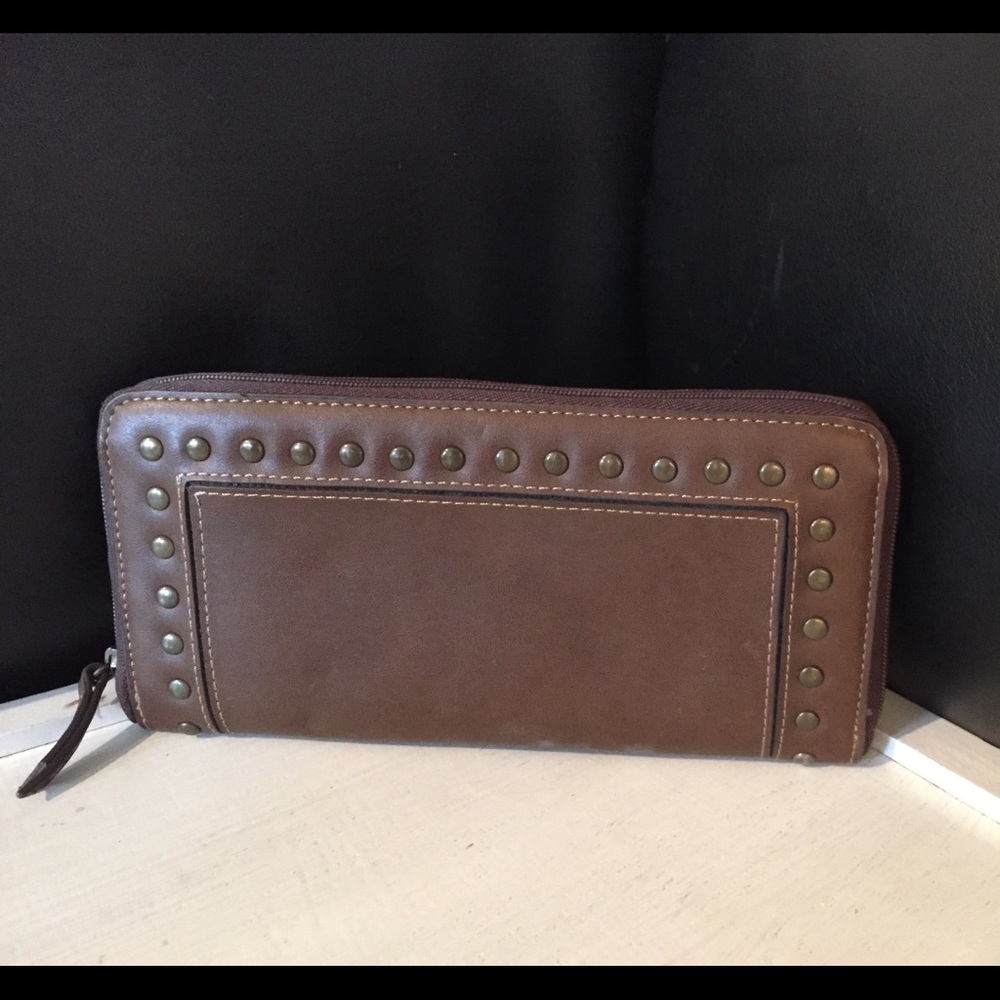 Brown studded wallet