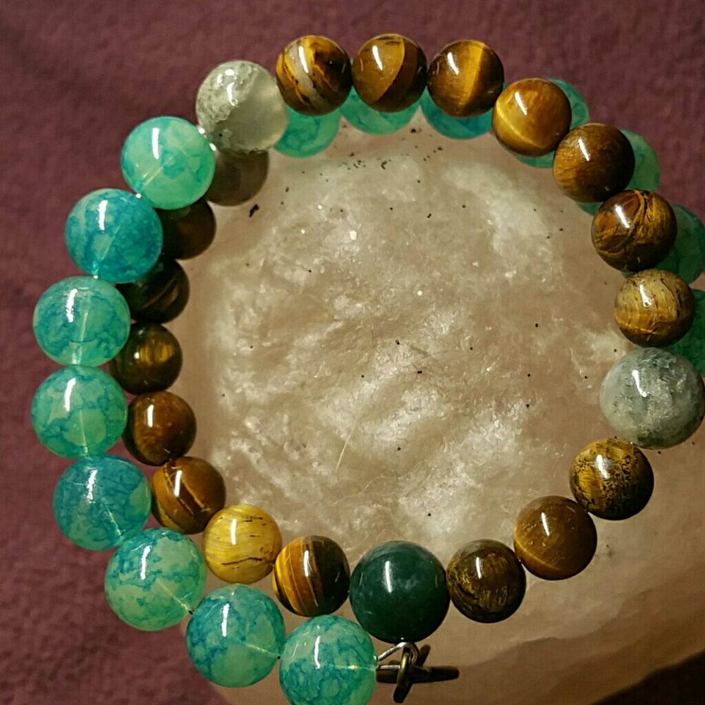 All Glass Beads Double Bangle Bracelet