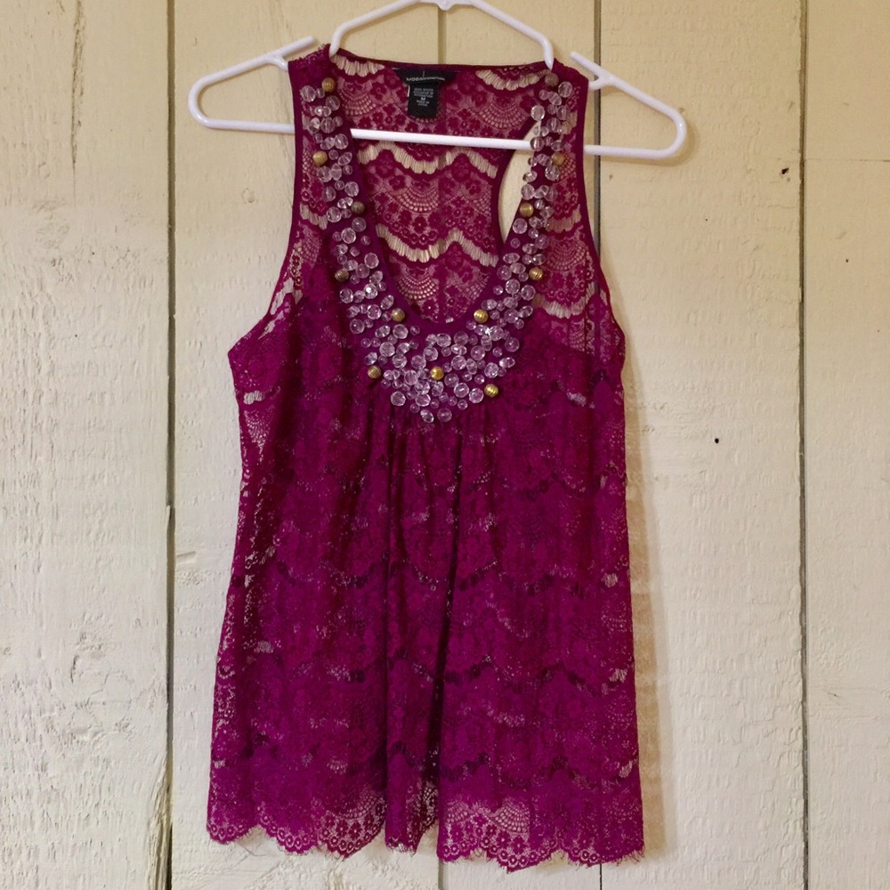 BNWOT Moda International Lace tank