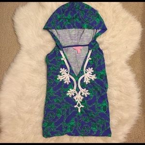 Lilly Pulitzer Elephant Print Hoodie Cover-Up