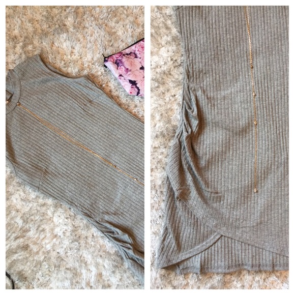 Grey split bodycon dress - Picture 2 of 4