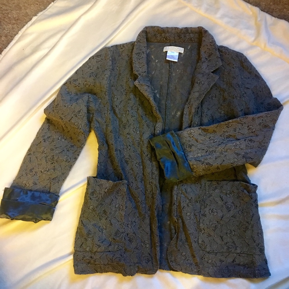 Billabong Gray Lace Blazer, Large/Medium