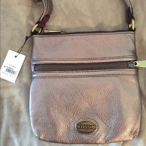 Fossil Metallic Leather Crossbody