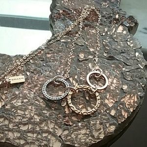 Coach mixed metal circle necklace