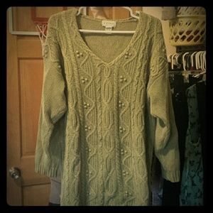 Olive green long sweater