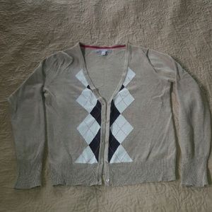 Tan Agile New England Style Cardigan Sweater
