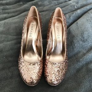 Rampage Rose Gold Sequin Heels