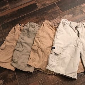Boy Size 10 khaki cargo shorts 4 pairs