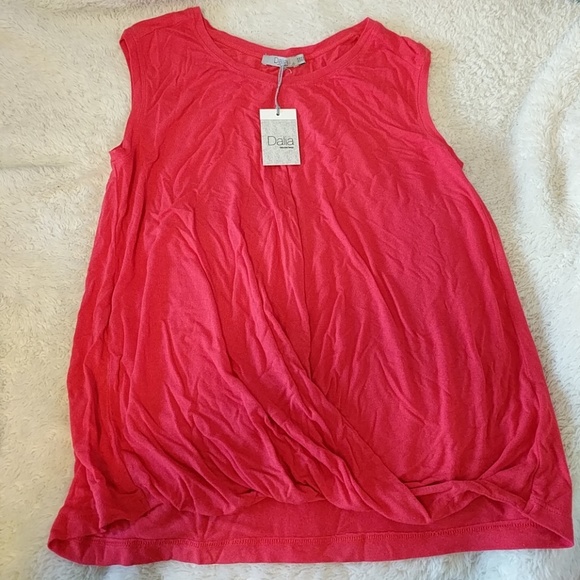 Dalia coral shirt with ruched front, size M - Picture 1 of 3