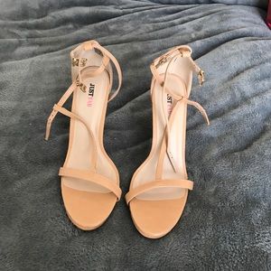 Just Fab Nude Strappy Heels