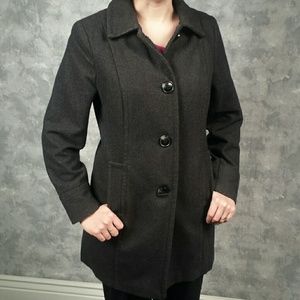 Petite wool blend coat. Dark grey