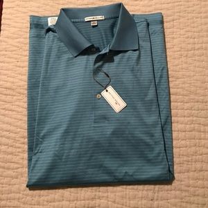 {Peter Millar} blue/light blue striped polo, NWT