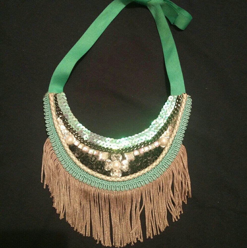 Fringe statement necklace