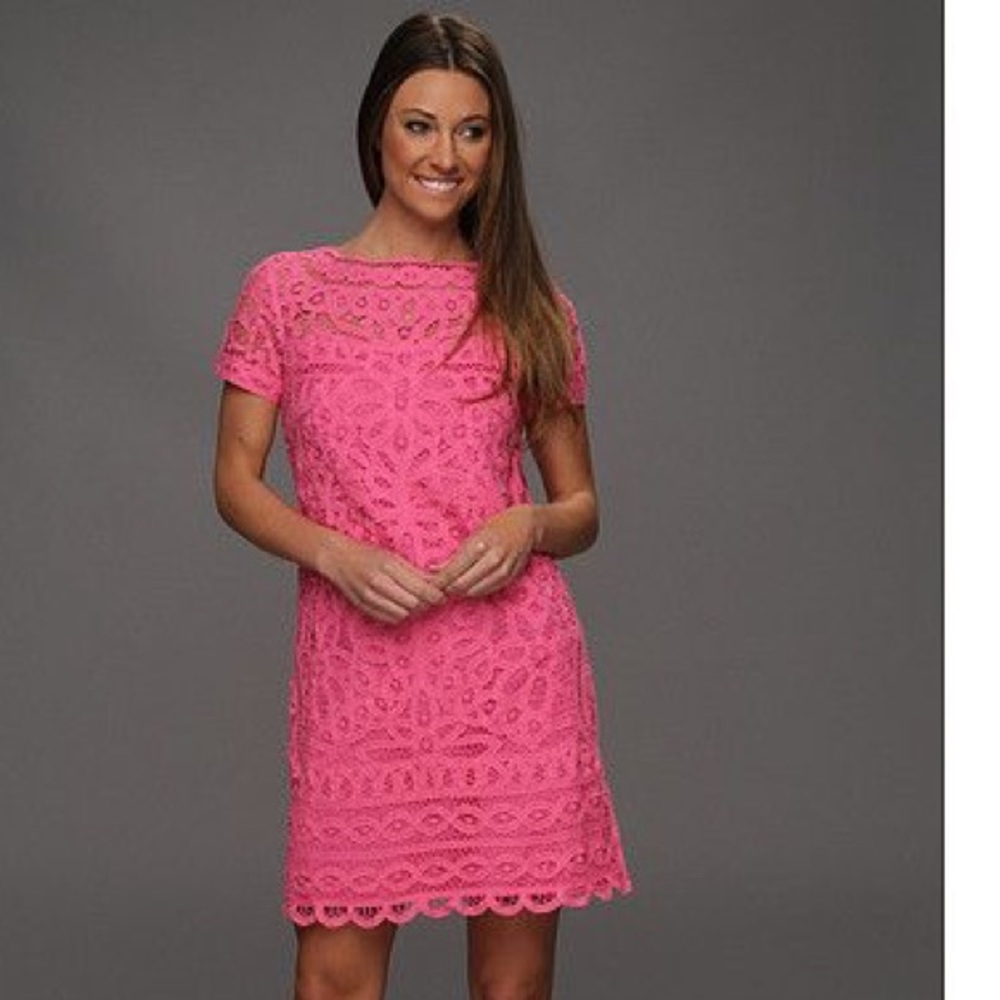 Lily Pulitzer Pink Lace short sleeve dress