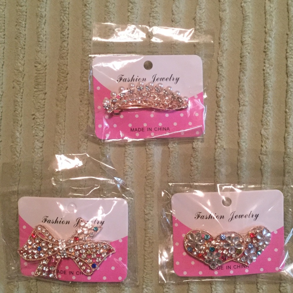 3 Fashion Hair Barrette clips
