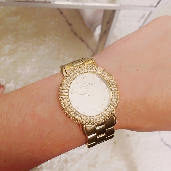 Marc By Marc Jacobs Gold Swarovski Crystal Watch - Picture 2 of 7