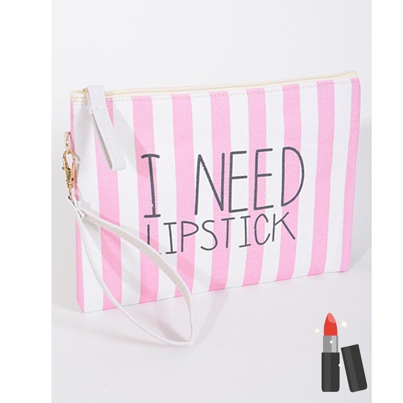 Bchic Handbags - I Need Lipstick Wristlet Make Up Bag