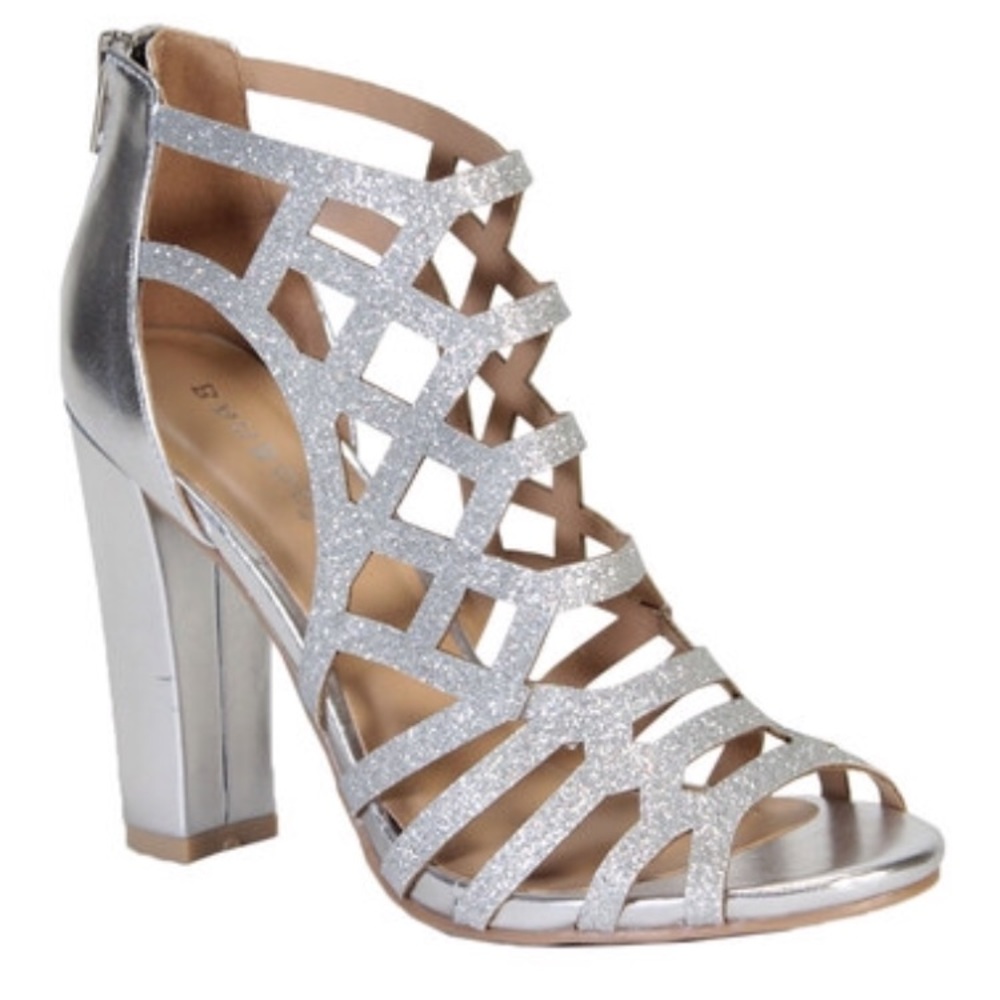Bamboo Silver Glitter Limelight Heel Sandal