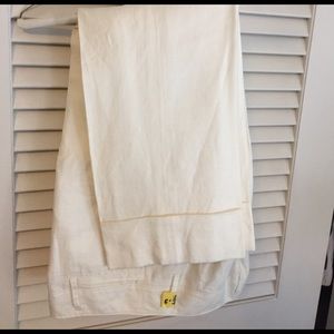 Linen cropped pants with cuff