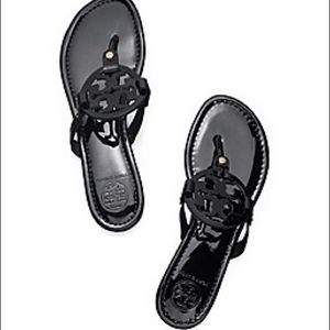 Tory Burch Miller Sandal- patent black