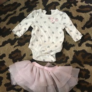 Cat & Jack heart onesie with tutu