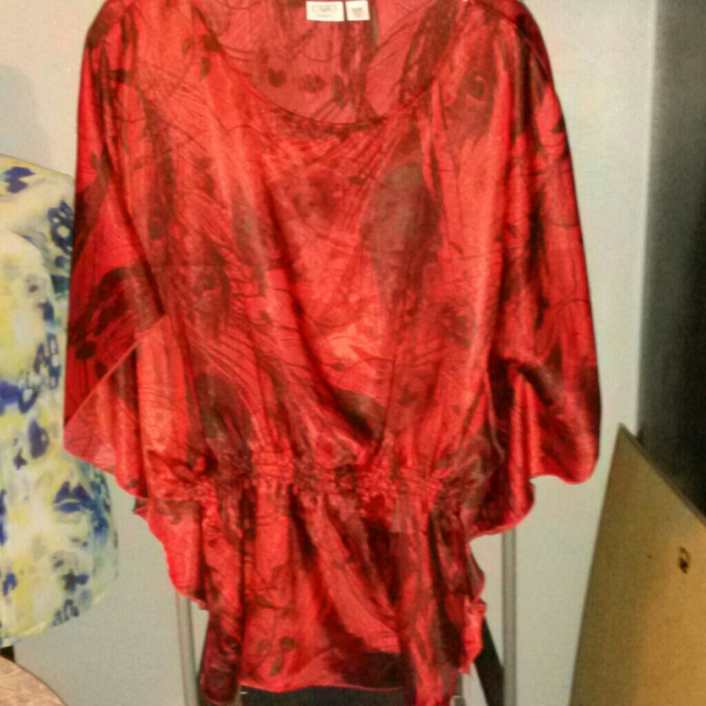 Cato red and black top