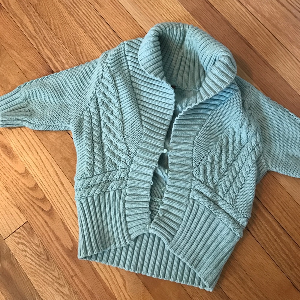 Free People L Blue button down Sweater