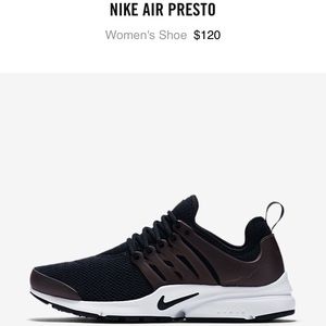 Woman's Nike Air prestos - black and white
