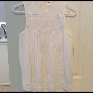 NWT Old Navy white eyelet top