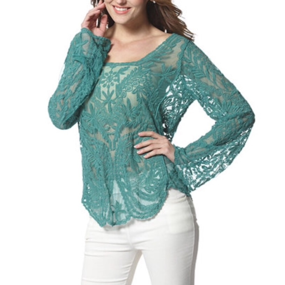 Blue Lace Blouse
