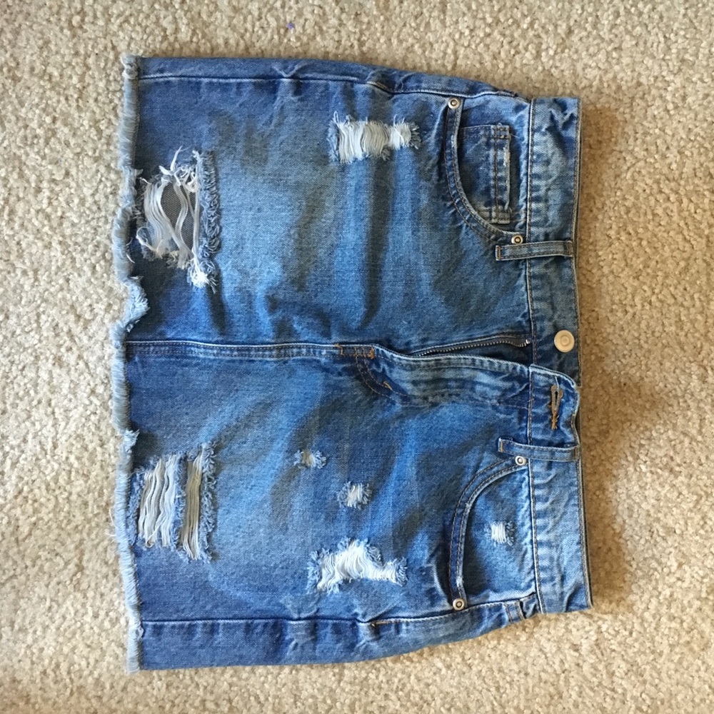 Ripped Demin Skirt