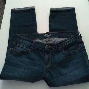 Old Navy "The Diva" blue denim jeans cropped 8