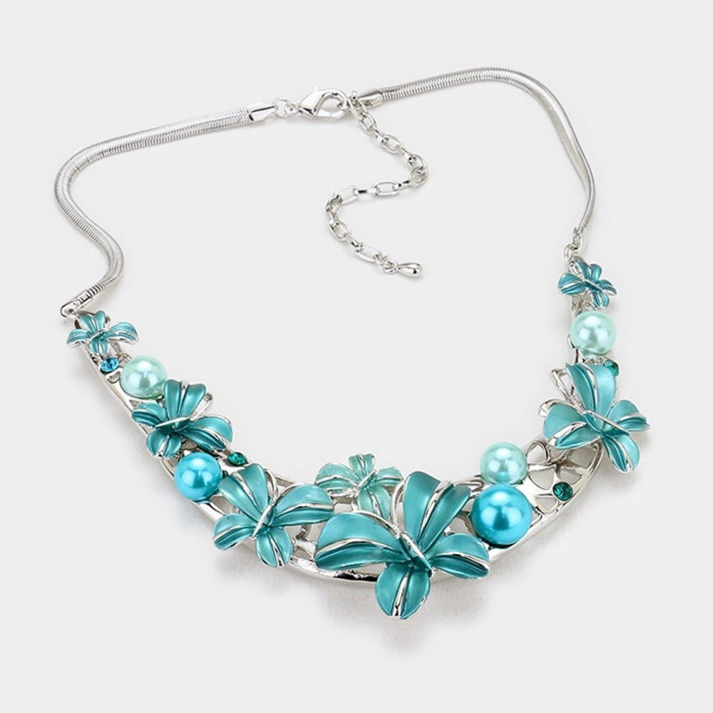 Butterfly Statement Necklace Set - image 2