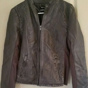 Dark Grey Express leather Jacket